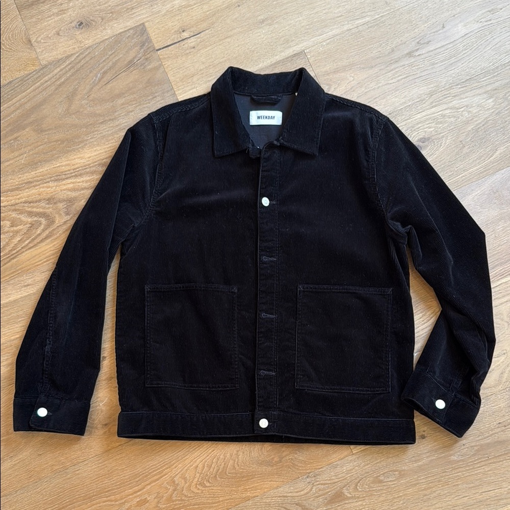 Weekday Black Lightweight Corduroy Shirt Jacket